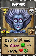 Wizard101 Death spell card: Banshee, Spell ID 14662