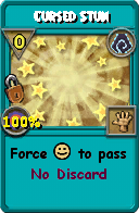 Wizard101 Shadow spell card: Cursed Stun, Spell ID 14663