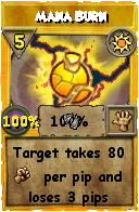 Wizard101 Sun spell card: Mana Burn, Spell ID 14664