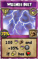 Wizard101 Storm spell card: Wellness Bolt, Spell ID 14683