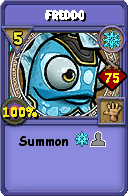 Wizard101 Ice spell card: Freddo, Spell ID 14695