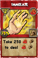 Wizard101 Fire spell card: Immolate, Spell ID 14702