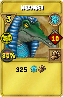 Wizard101 Ice spell card: Nekhbet, Spell ID 14708