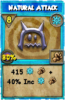 Wizard101 Ice spell card: Natural Attack, Spell ID 14726