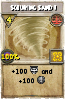 Wizard101 Balance spell card: Scouring Sand I, Spell ID 14754