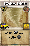 Wizard101 Balance spell card: Scouring Sand II, Spell ID 14756