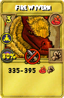 Wizard101 Fire spell card: Fire Wyvern, Spell ID 14768