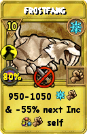 Wizard101 Ice spell card: Frostfang, Spell ID 14769