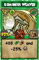 Wizard101 Life spell card: Luminous Weaver, Spell ID 14772