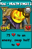 Wizard101 Death spell card: Steal - Health Single 2.2, Spell ID 14776