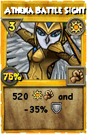 Wizard101 Sun spell card: Athena Battle Sight, Spell ID 14785