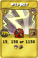 Wizard101 Storm spell card: Wild Bolt, Spell ID 14786
