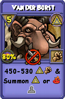 Wizard101 Myth spell card: Van Der Borst, Spell ID 14800