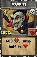 Wizard101 Death spell card: Vampire, Spell ID 14801