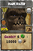 Wizard101 Death spell card: Hare Razer, Spell ID 14805