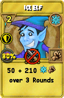 Wizard101 Ice spell card: Ice Elf, Spell ID 14817