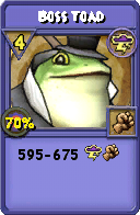 Wizard101 Storm spell card: Boss Toad, Spell ID 14821