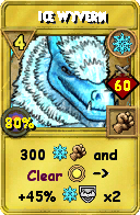 Wizard101 Ice spell card: Ice Wyvern, Spell ID 14846