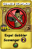 Wizard101 Myth spell card: Gobbler Scavenger, Spell ID 14850