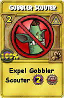 Wizard101 Myth spell card: Gobbler Scouter, Spell ID 14851