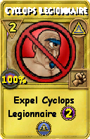Wizard101 Myth spell card: Cyclops Legionnaire, Spell ID 14853