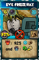 Wizard101 Ice spell card: Evil Freeze Ray, Spell ID 14866
