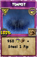 Wizard101 Storm spell card: Tempest, Spell ID 14873