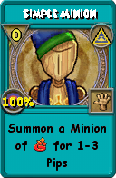 Wizard101 Myth spell card: Simple Minion, Spell ID 14875
