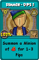 Wizard101 Myth spell card: Summon - DPS 1, Spell ID 14876