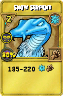 Wizard101 Ice spell card: Snow Serpent, Spell ID 14878