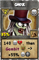 Wizard101 Death spell card: Ghoul, Spell ID 14889