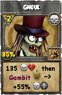 Wizard101 Death spell card: Ghoul, Spell ID 14893