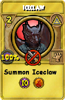Wizard101 Myth spell card: Iceclaw, Spell ID 14898