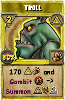 Wizard101 Myth spell card: Troll, Spell ID 14908