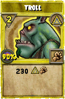 Wizard101 Myth spell card: Troll, Spell ID 14909