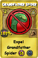 Wizard101 Myth spell card: Grandfather Spider, Spell ID 14913