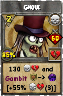 Wizard101 Death spell card: Ghoul, Spell ID 14924