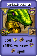 Wizard101 Storm spell card: Storm Serpent, Spell ID 14927