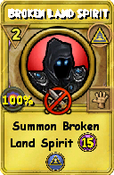 Wizard101 Myth spell card: Broken Land Spirit, Spell ID 14959