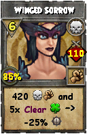Wizard101 Death spell card: Winged Sorrow, Spell ID 14967
