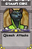 Wizard101 School 16 spell card: Qismah's Curse, Spell ID 14990