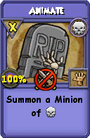 Wizard101 Death spell card: Animate, Spell ID 14070