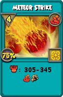 Wizard101 Fire spell card: Meteor Strike, Spell ID 14572