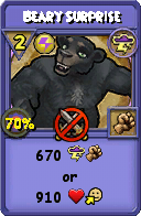Wizard101 Storm spell card: Beary Surprise, Spell ID 14582