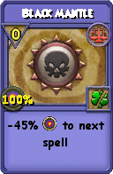 Wizard101 Balance spell card: Black Mantle, Spell ID 14211