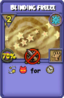 Wizard101 Ice spell card: Blinding Freeze, Spell ID 14065