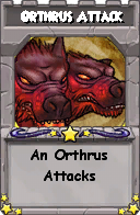 Wizard101 School 16 spell card: Orthrus Attack, Spell ID 14005