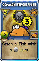 Wizard101 Fishing spell card: Common Repose Lure, Spell ID 14591