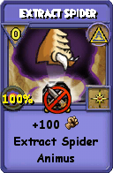 Wizard101 Myth spell card: Extract Spider, Spell ID 14341