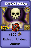 Wizard101 Myth spell card: Extract Undead, Spell ID 14356